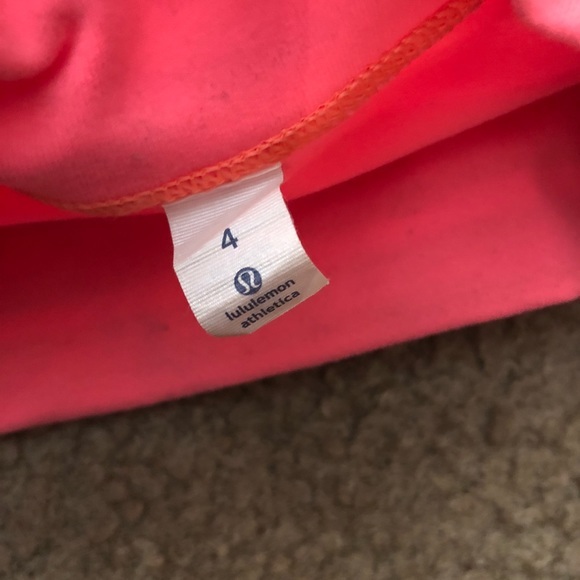 Lululemon Liberty Short Grapefruit. GUC.Sz4 - Picture 5 of 5